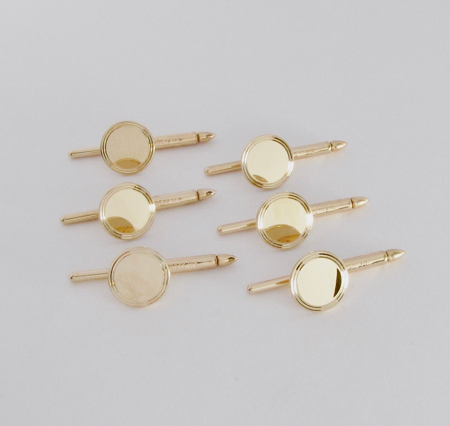 slim fit dress slacks The Black Enamel Gold Dress Studs – T.M.Lewin main image 1
