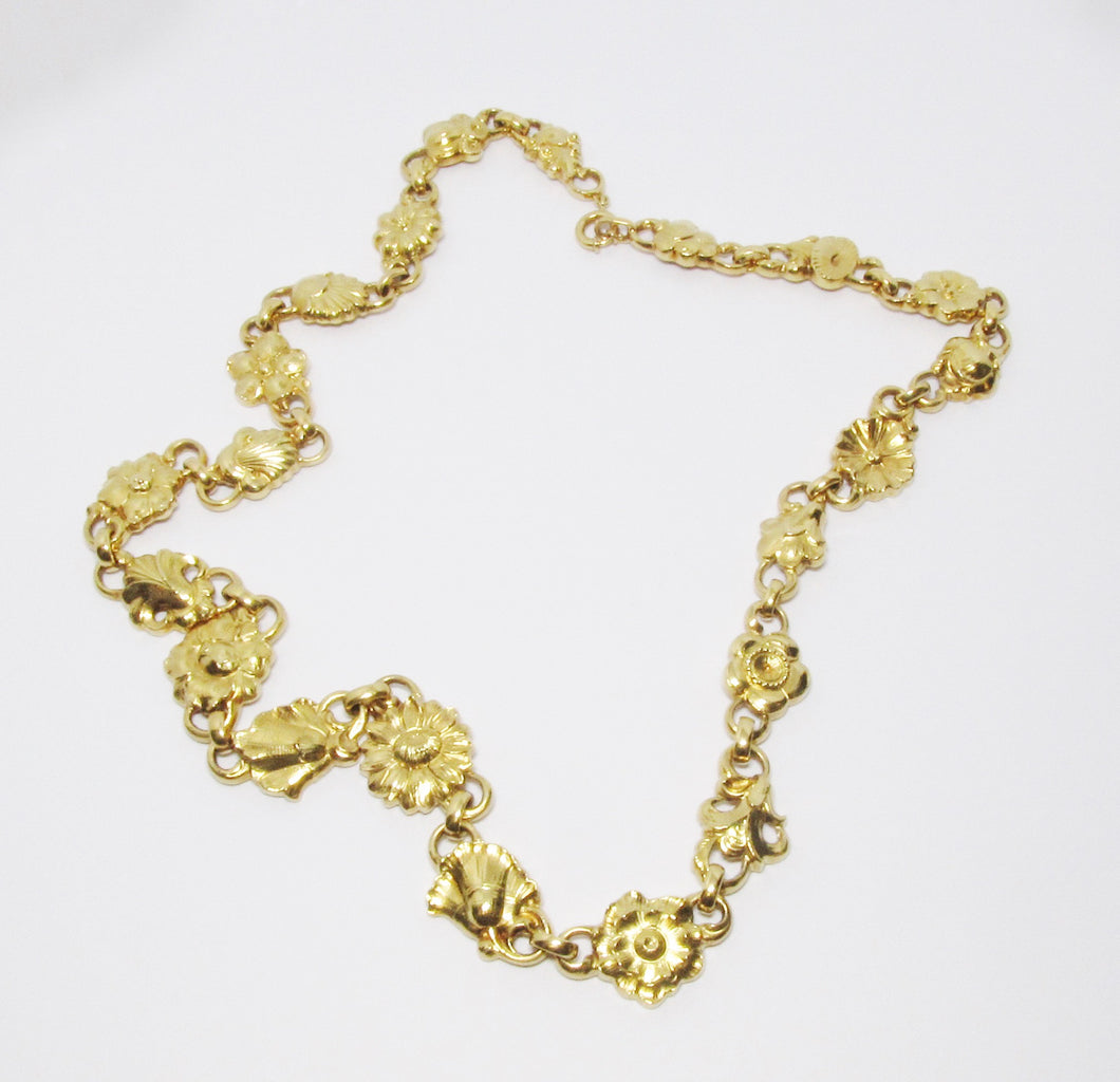 14k Yellow Gold Art Nouveau Period Necklace