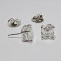 Square Emerald Cut Diamond Studs