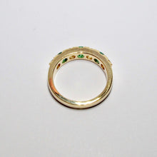 Load image into Gallery viewer, Yellow Gold, Emerald, and Diamond Ring

