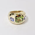 18k Yellow Gold Multi-Color Ring