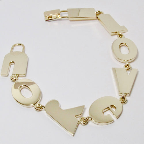 "I Love You" Yellow Gold Bracelet