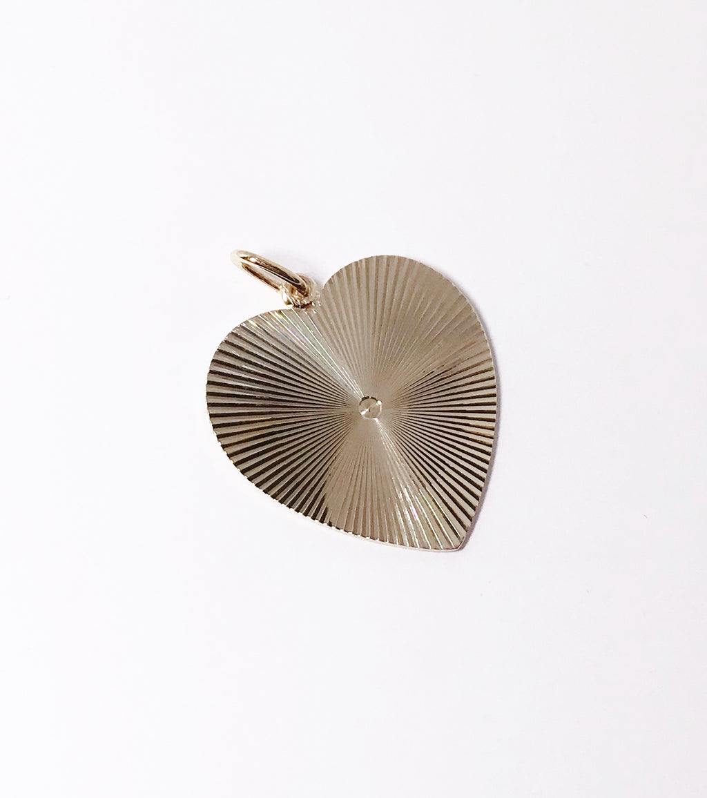 14k Yellow Gold Heart Shaped Tag Charm