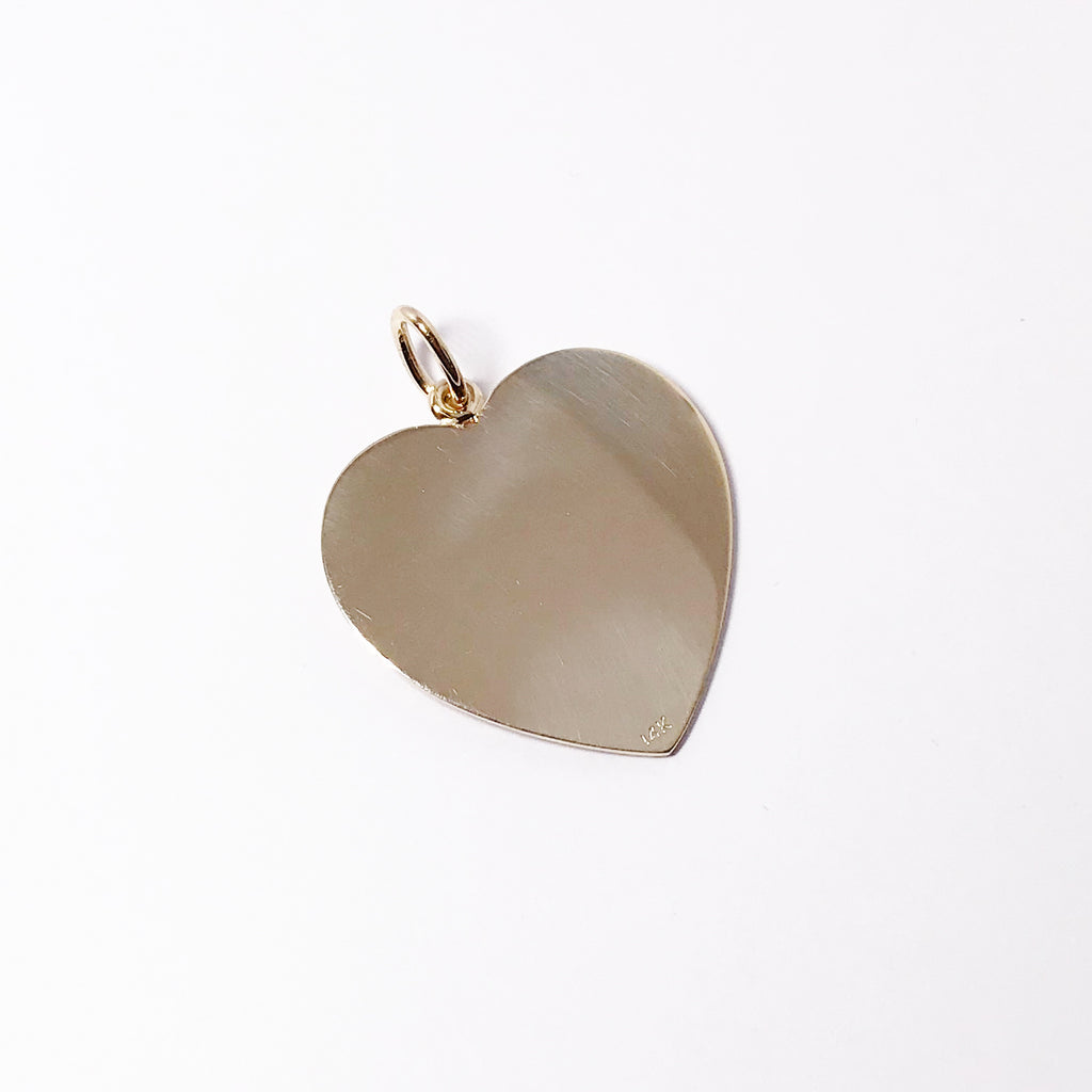 14k Yellow Gold Heart Shaped Tag Charm