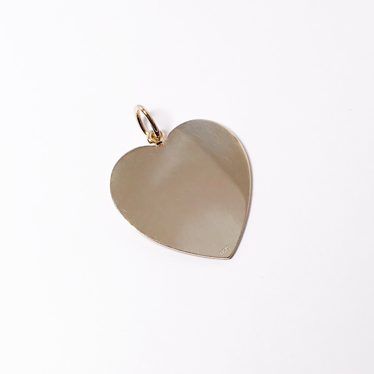 14k Yellow Gold Heart Shaped Tag Charm