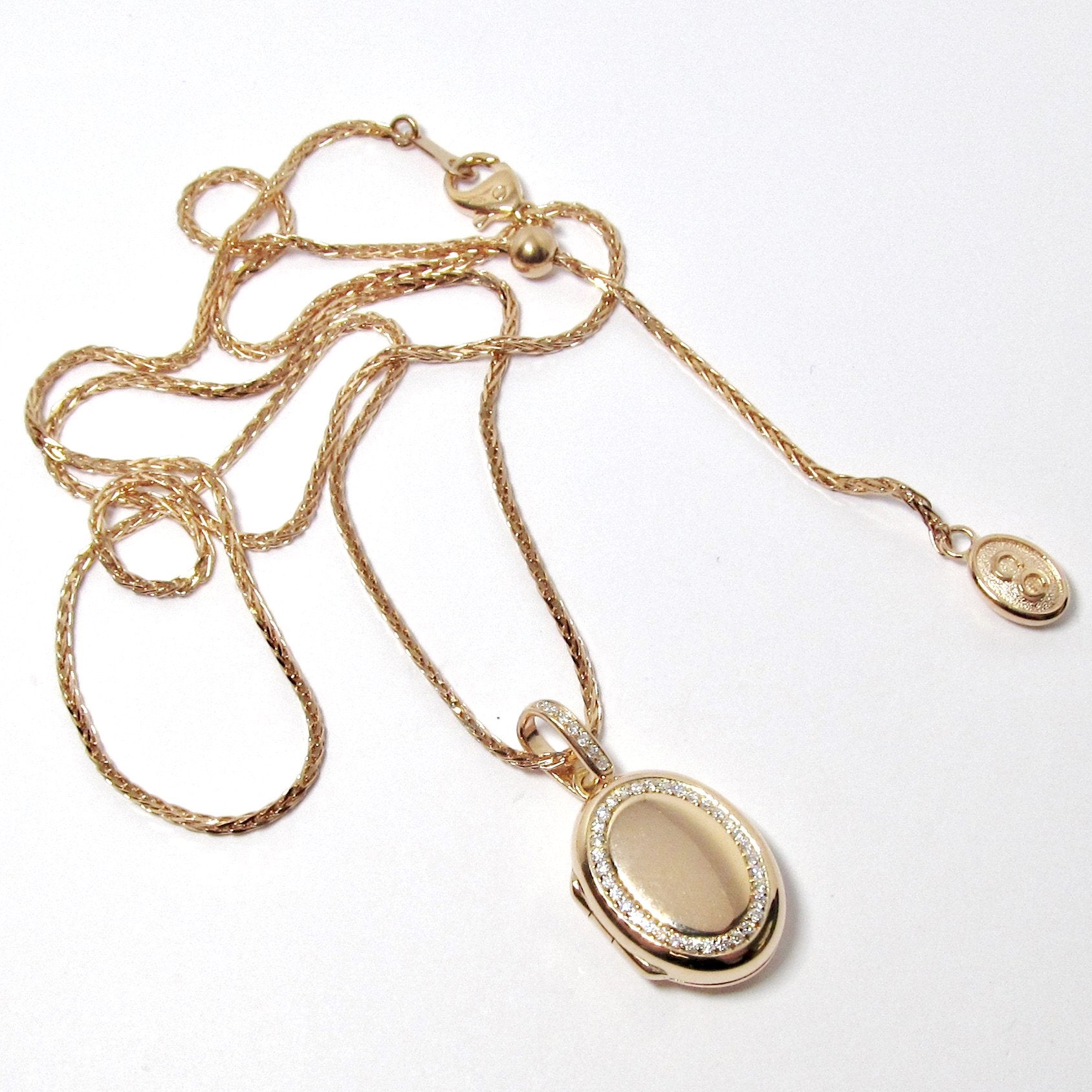 18k Rose Gold Diamond Set Locket