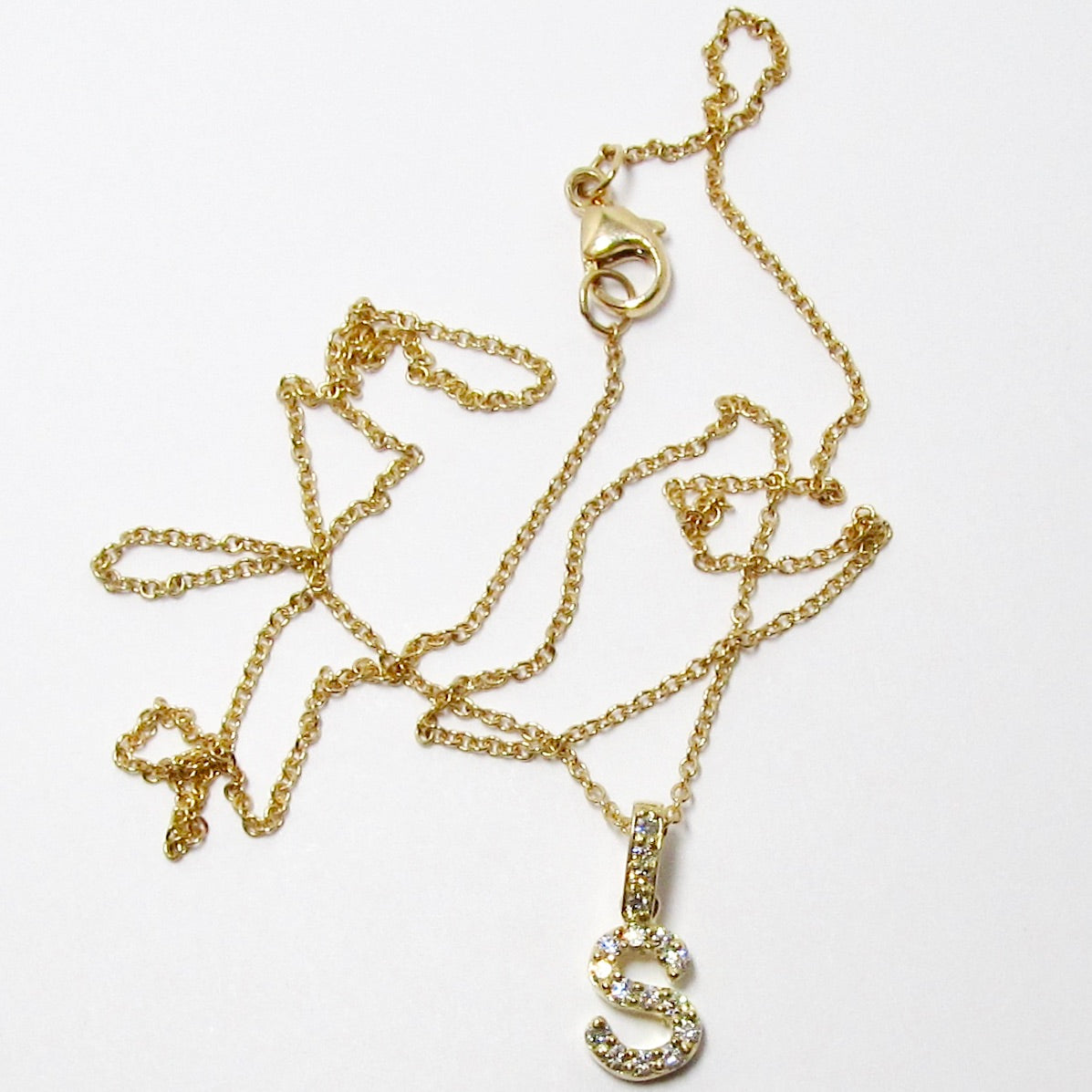 18k Rose Gold Diamond Cross with Chain