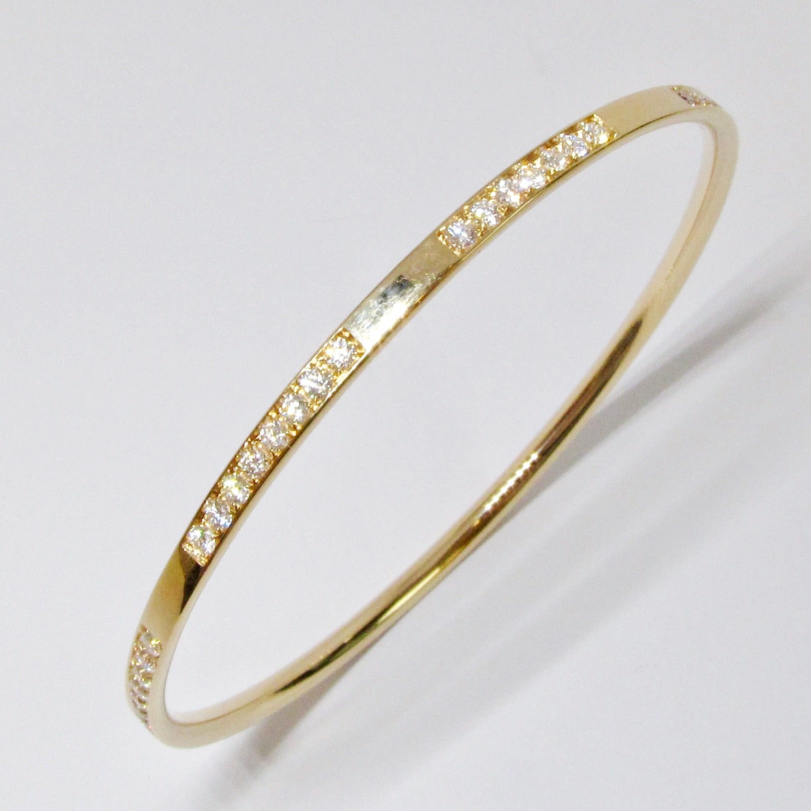 18k Yellow Gold Bangle with Diamonds