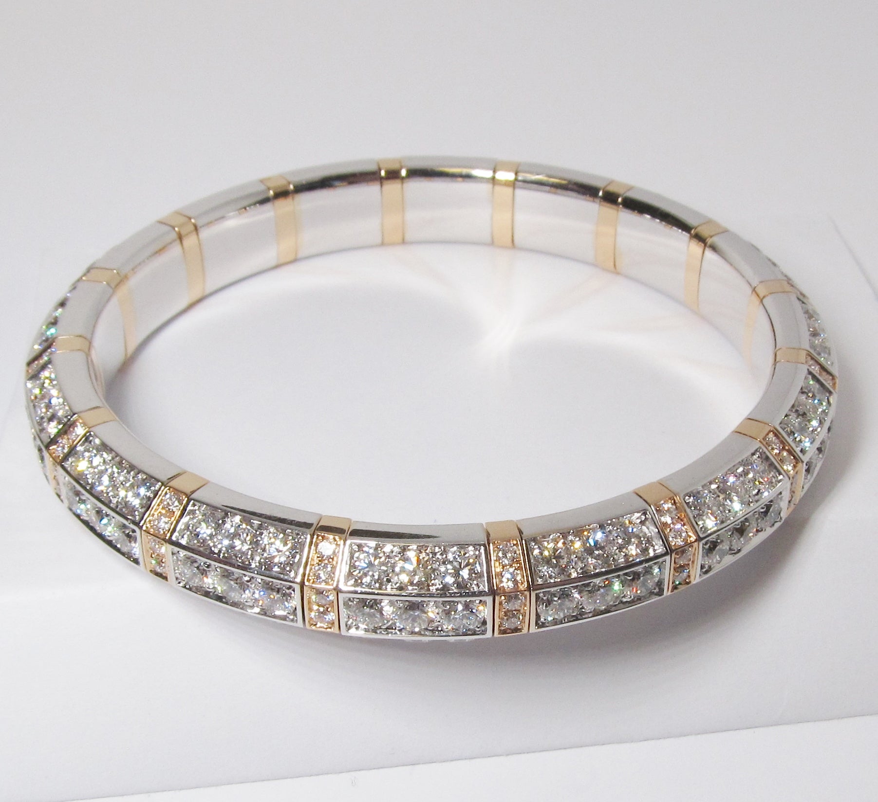18k White & Pink Gold, Expanding Bracelet