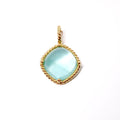 Yellow Gold Cabochon Aquamarine Pendant