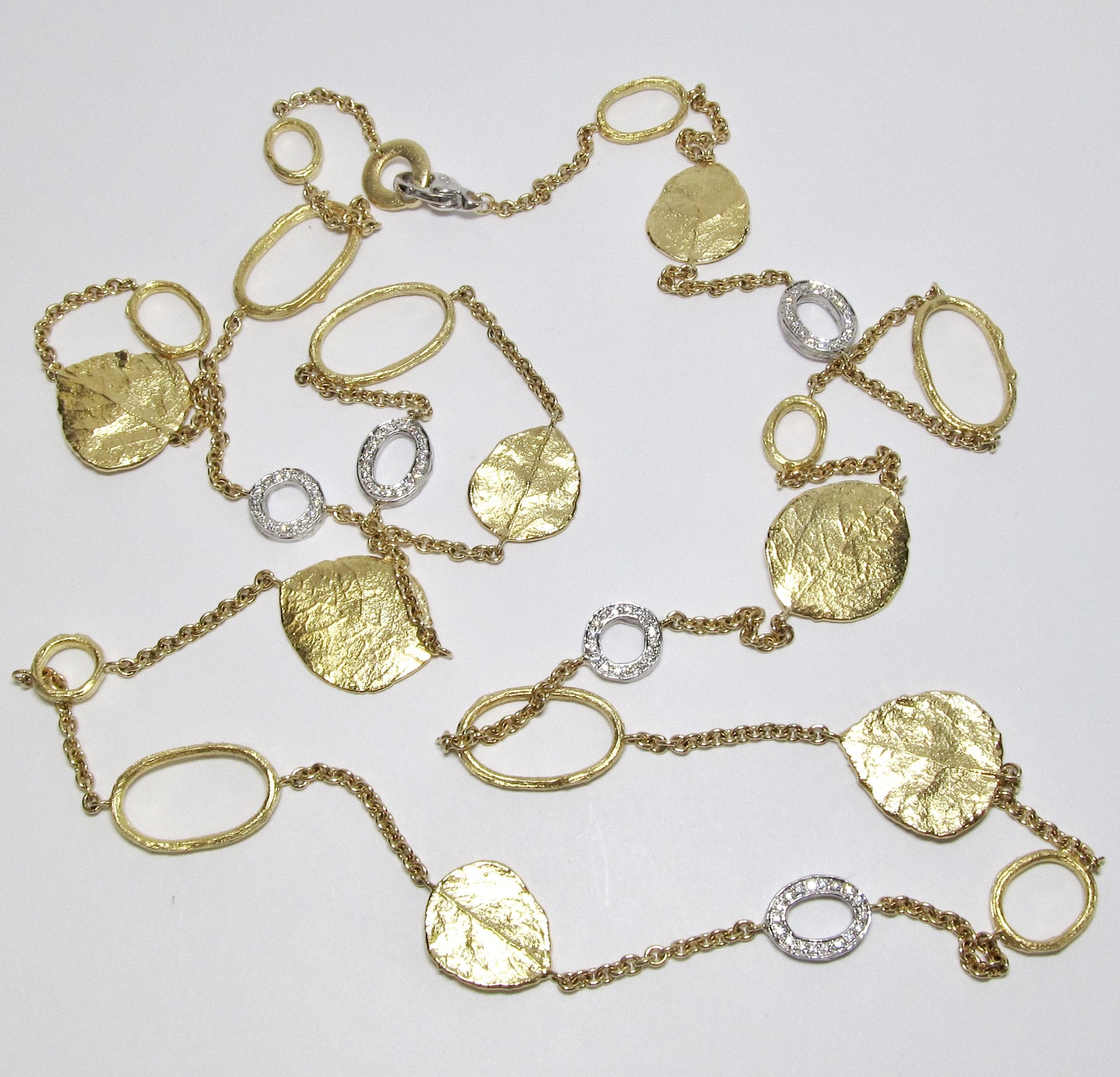 19k Yellow Gold Olive Branch Necklace