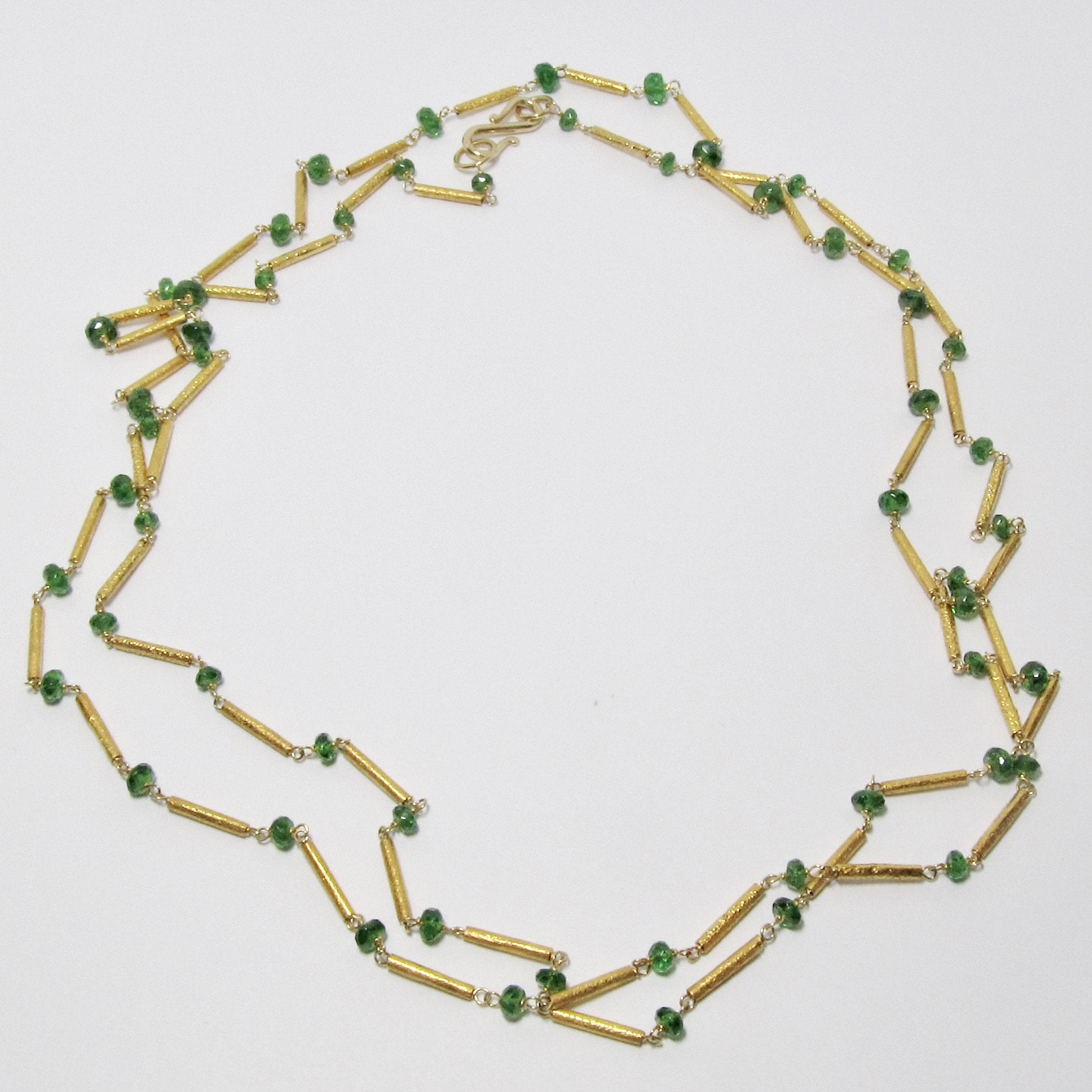 Tsavorite & 18k Yellow Gold Necklace