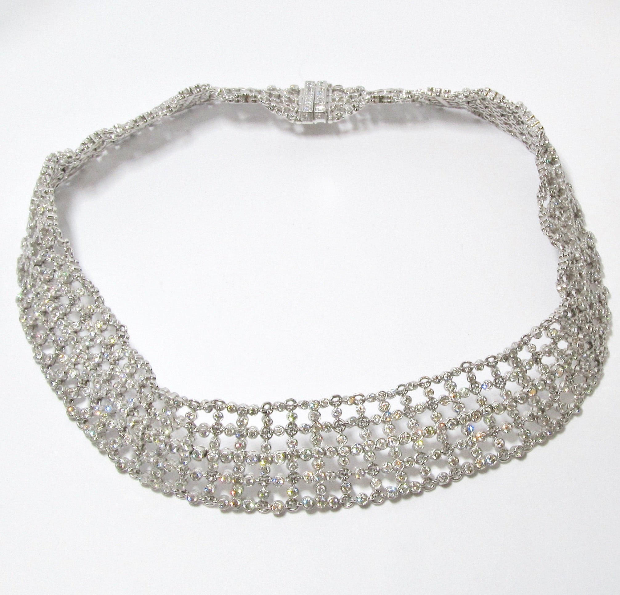 Wide Diamond Link Necklace