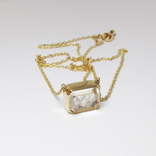 Load image into Gallery viewer, Pendant Necklace White Sapphire Kaleidoscope Rectangular Shaker
