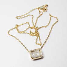Load image into Gallery viewer, Pendant Necklace White Sapphire Kaleidoscope Rectangular Shaker
