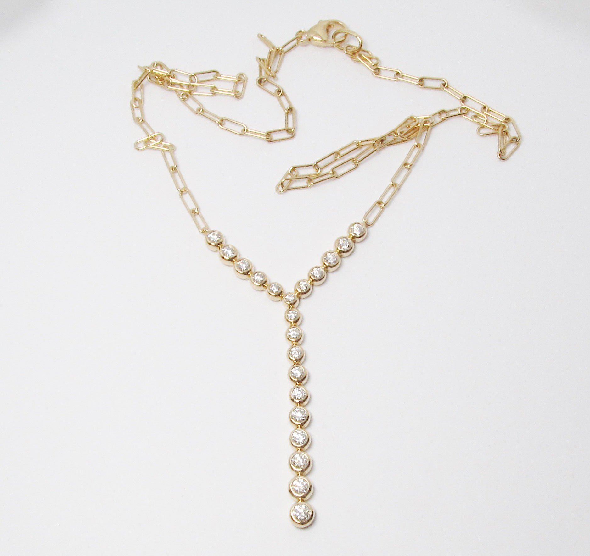 18k Yellow Gold & Diamond Moonlight Y Necklace