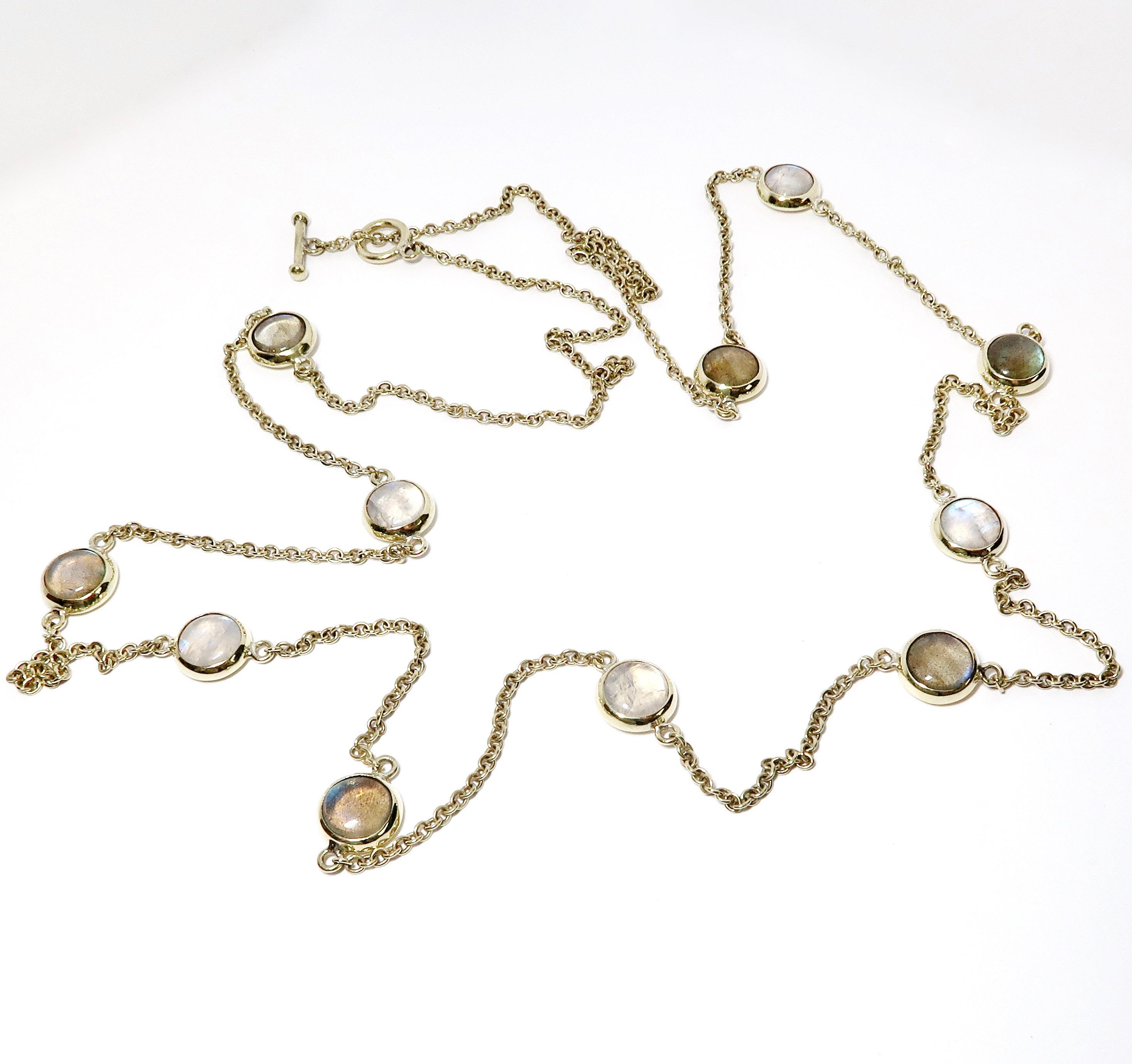 Labradorite + Rainbow Moonstone Necklace