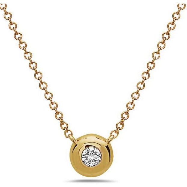 14k Yellow Gold Diamond Pendent Necklace