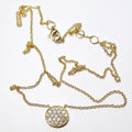 14k Yellow Gold Diamond Disk Pendant