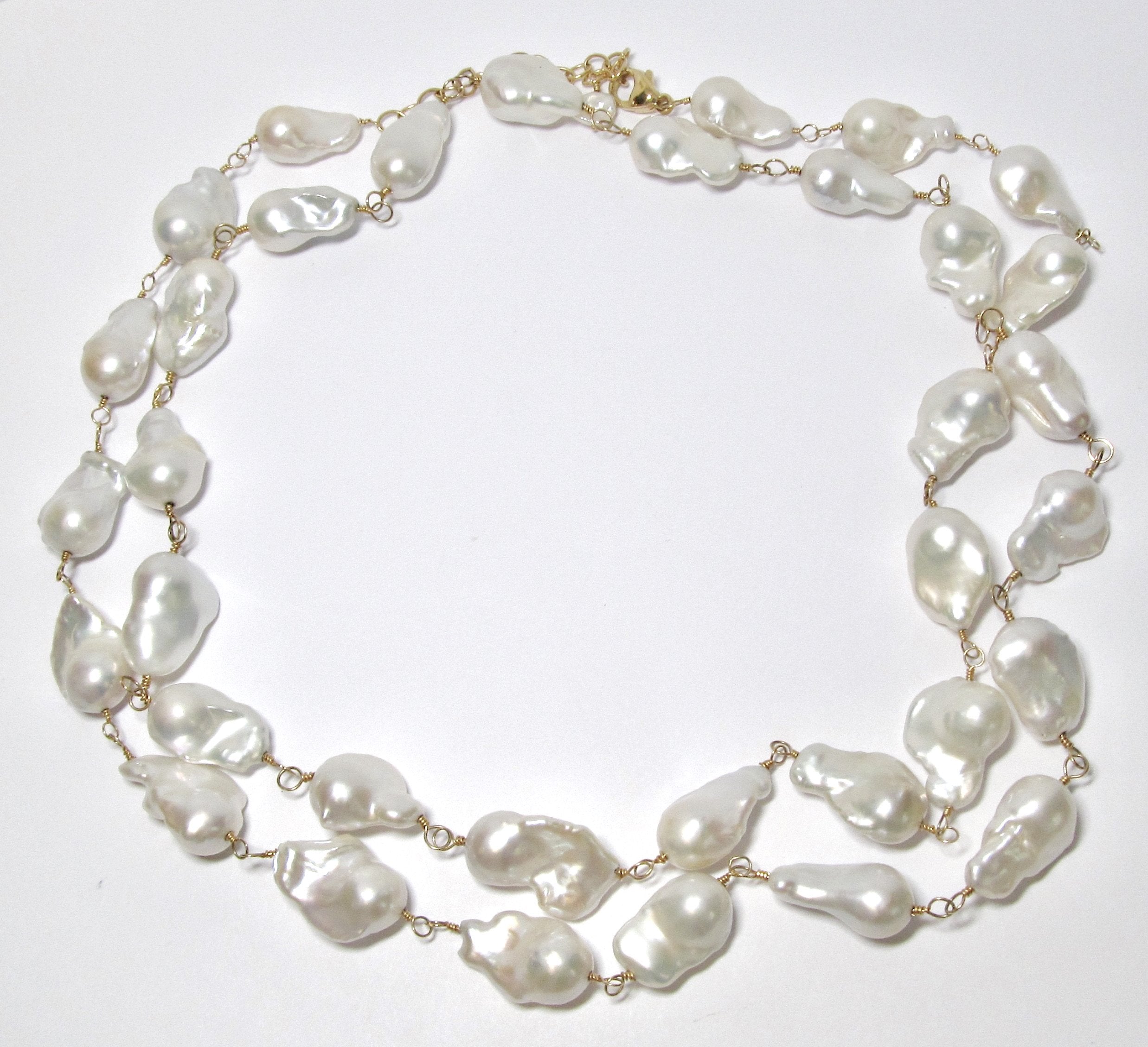White Baroque Pearl Necklace