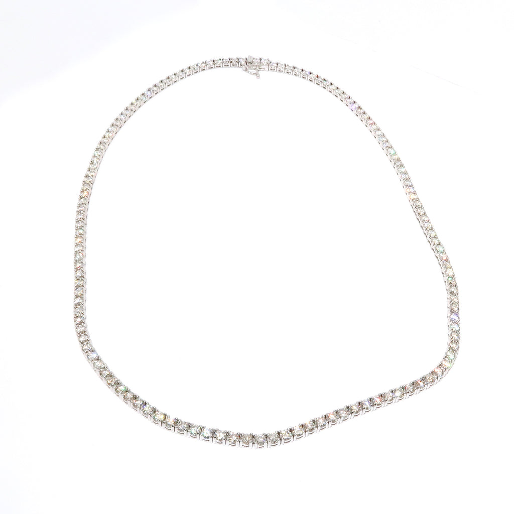 Round Diamond Straight Line Necklace