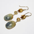 Gold, Citrine & Blue Sapphire Earrings