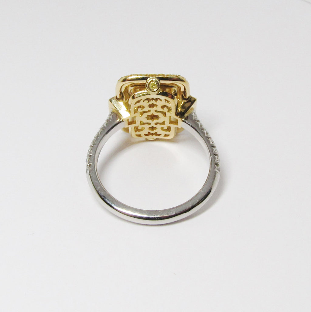 Opal & Intense Fancy-Yellow Diamond Ring