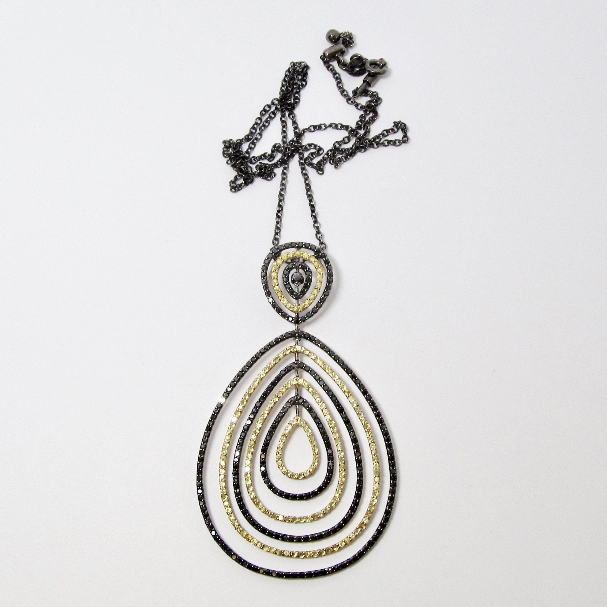 Black Diamonds & Yellow Sapphire Necklace