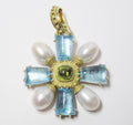 Aquamarine, Peridot & Pearl Pendant