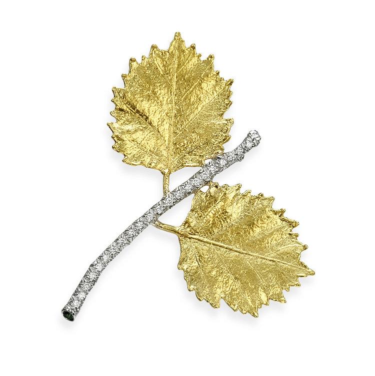 Two Leaf Gold Pin