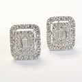 Multi-Diamond Square Stud Earrings