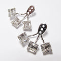 18k White Gold 3 Station Diamond Earrings