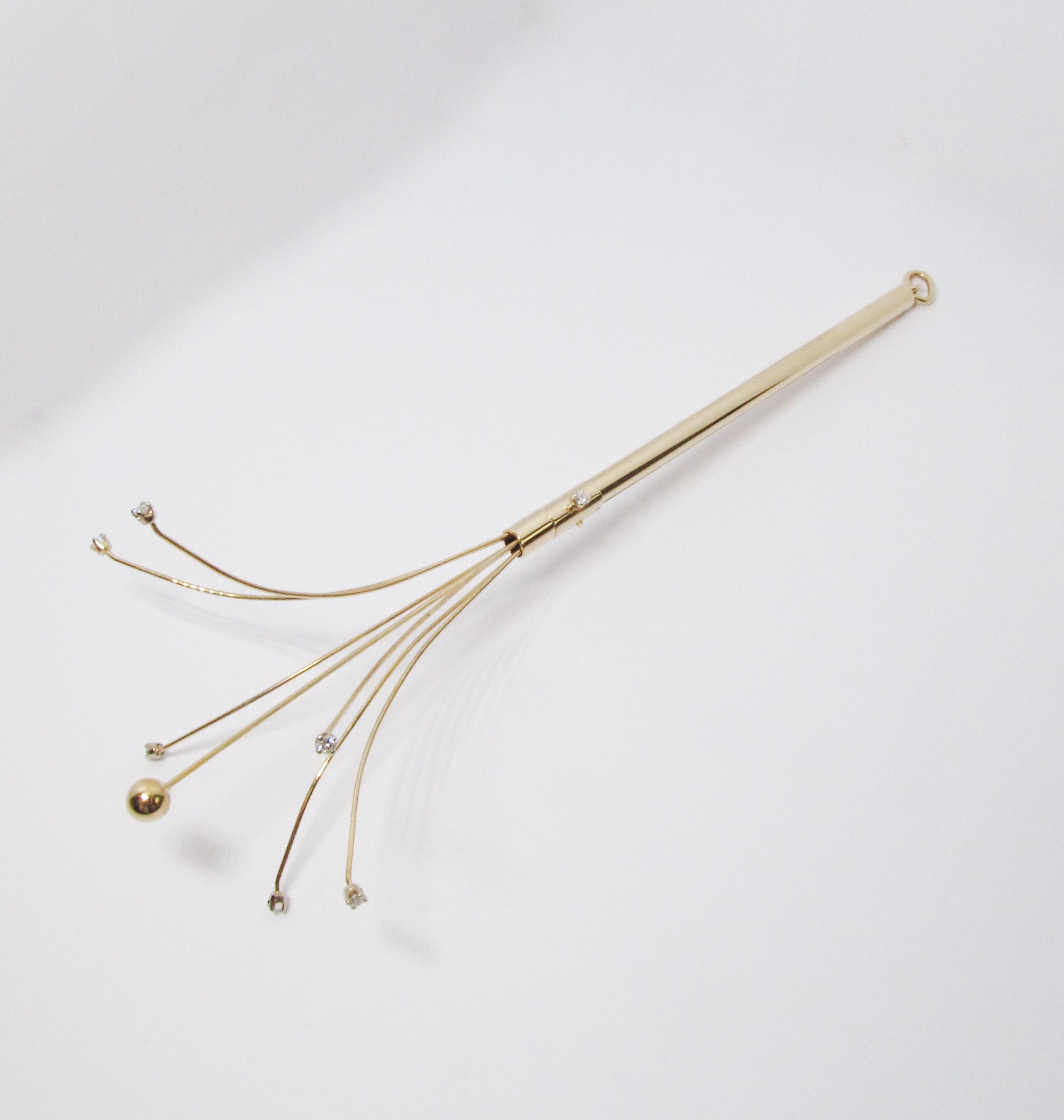 14k Yellow Gold Swizzle Stick with Diamonds