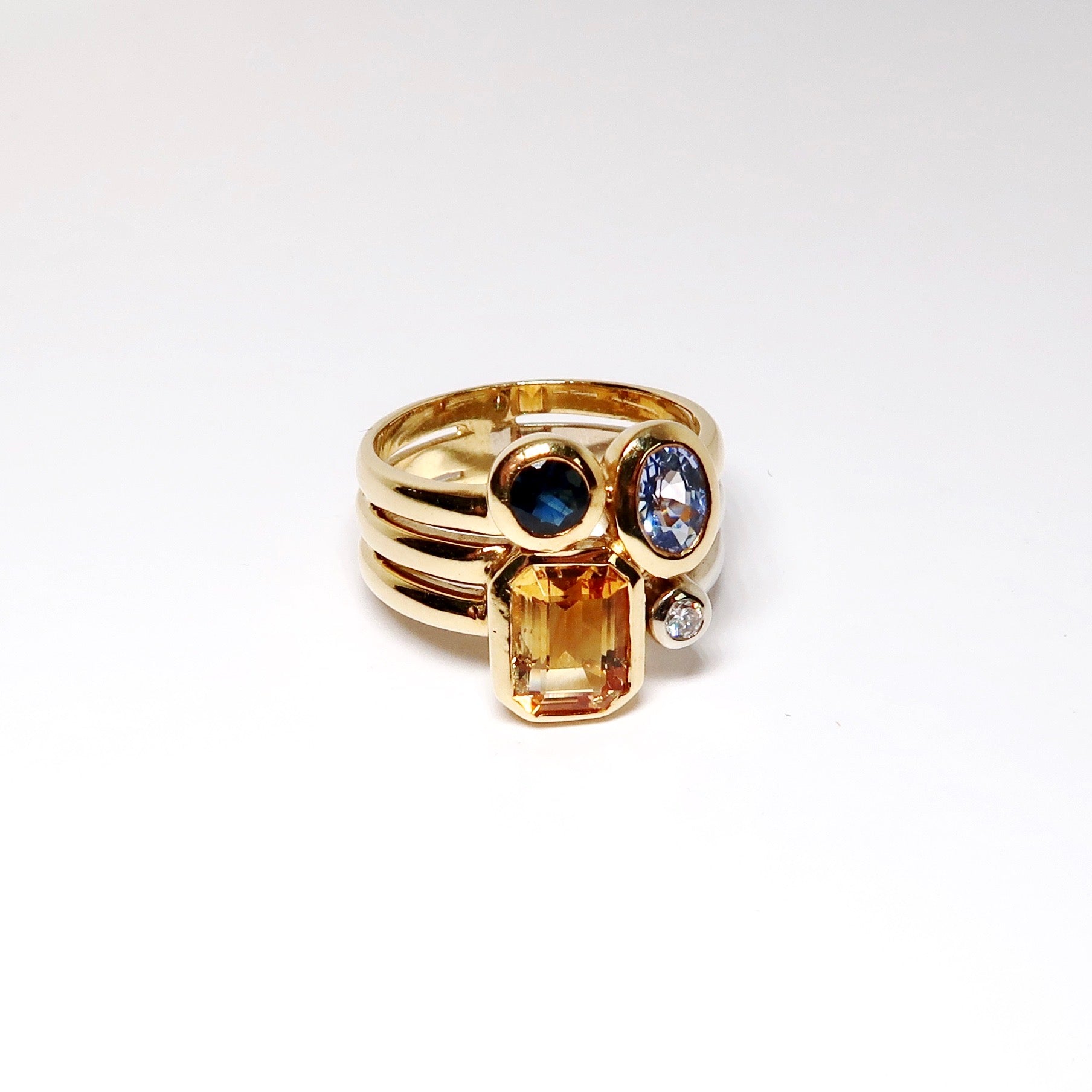 18k Yellow Gold 4 Stone Ring