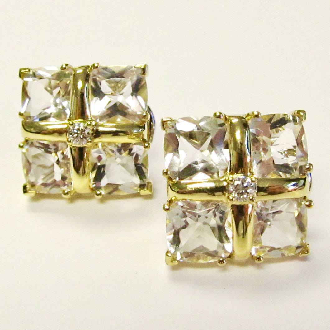 Square Shaped Stone Earrings