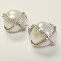 18k White Gold Pearl & Diamond Earrings