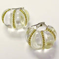 Crystal Earrings w/ Gold Rope