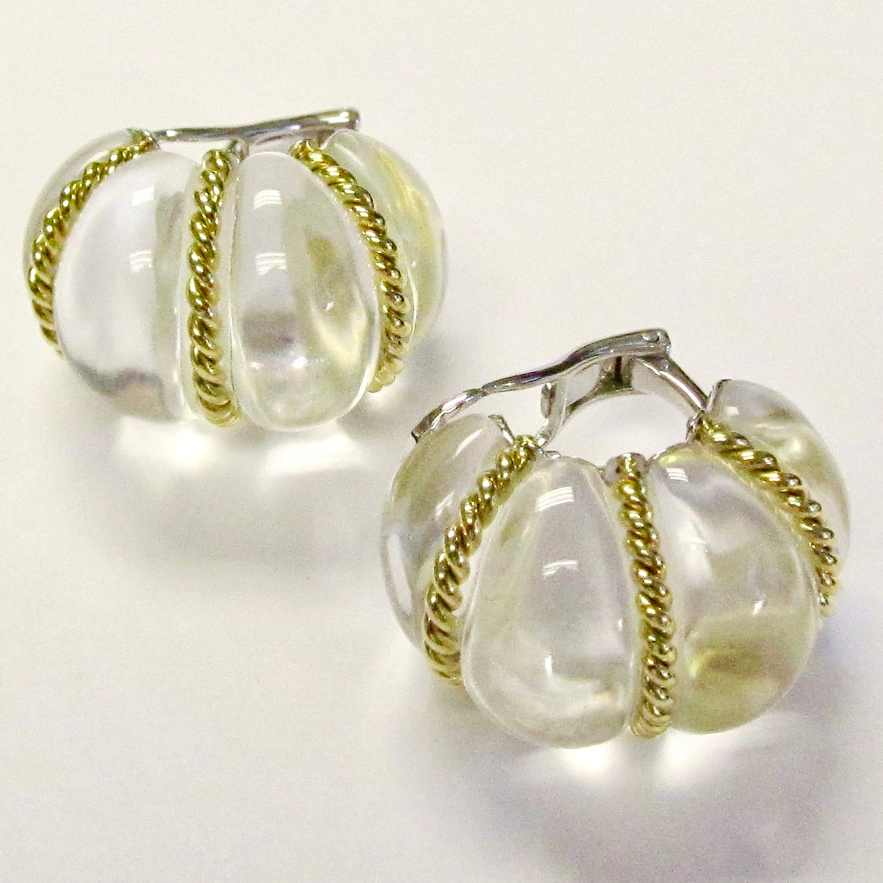 Crystal Earrings w/ Gold Rope