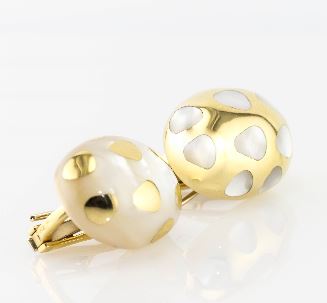 Gold & Mother of Pearl Toadstool Earrings