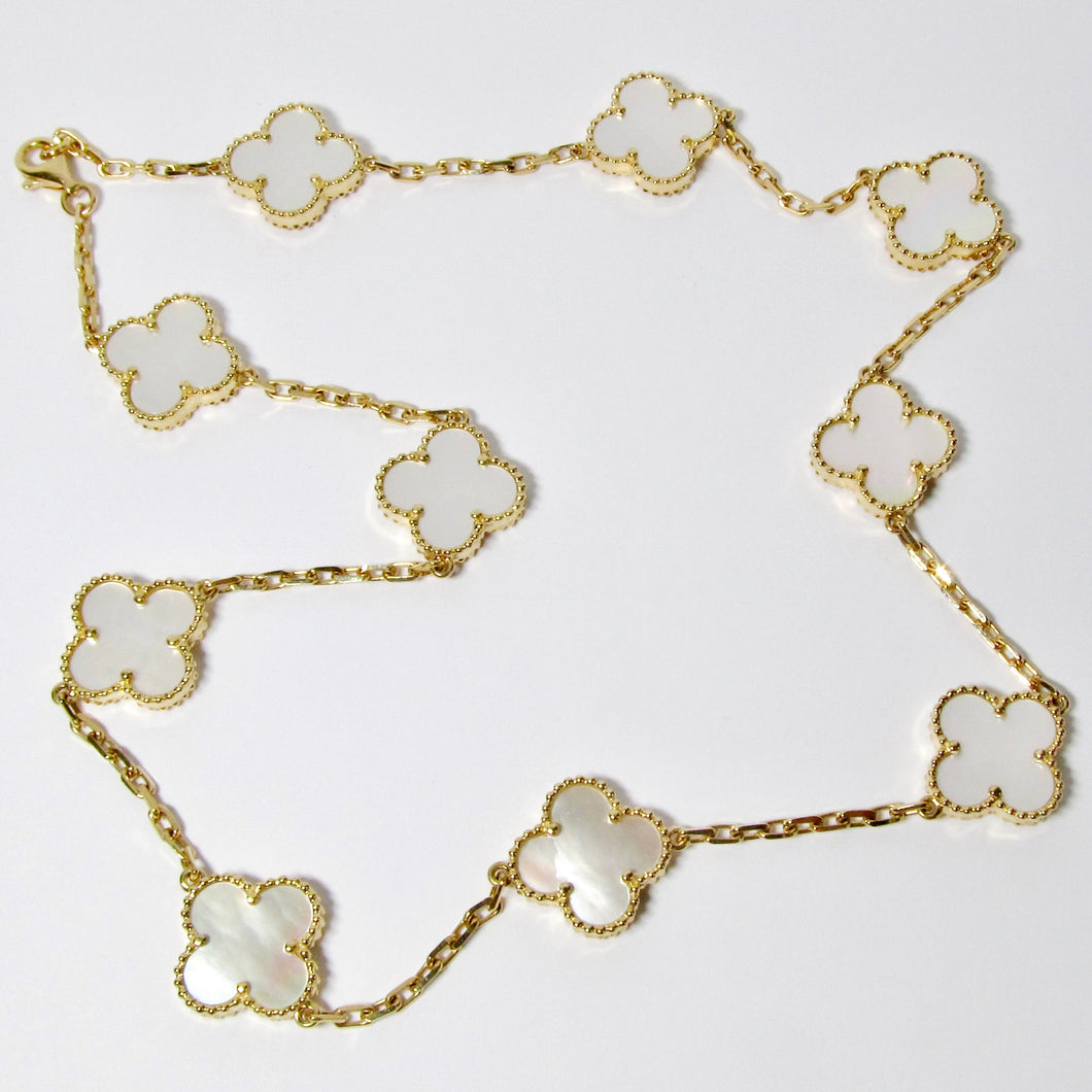 18k Yellow Gold + Mother of Pearl Necklace