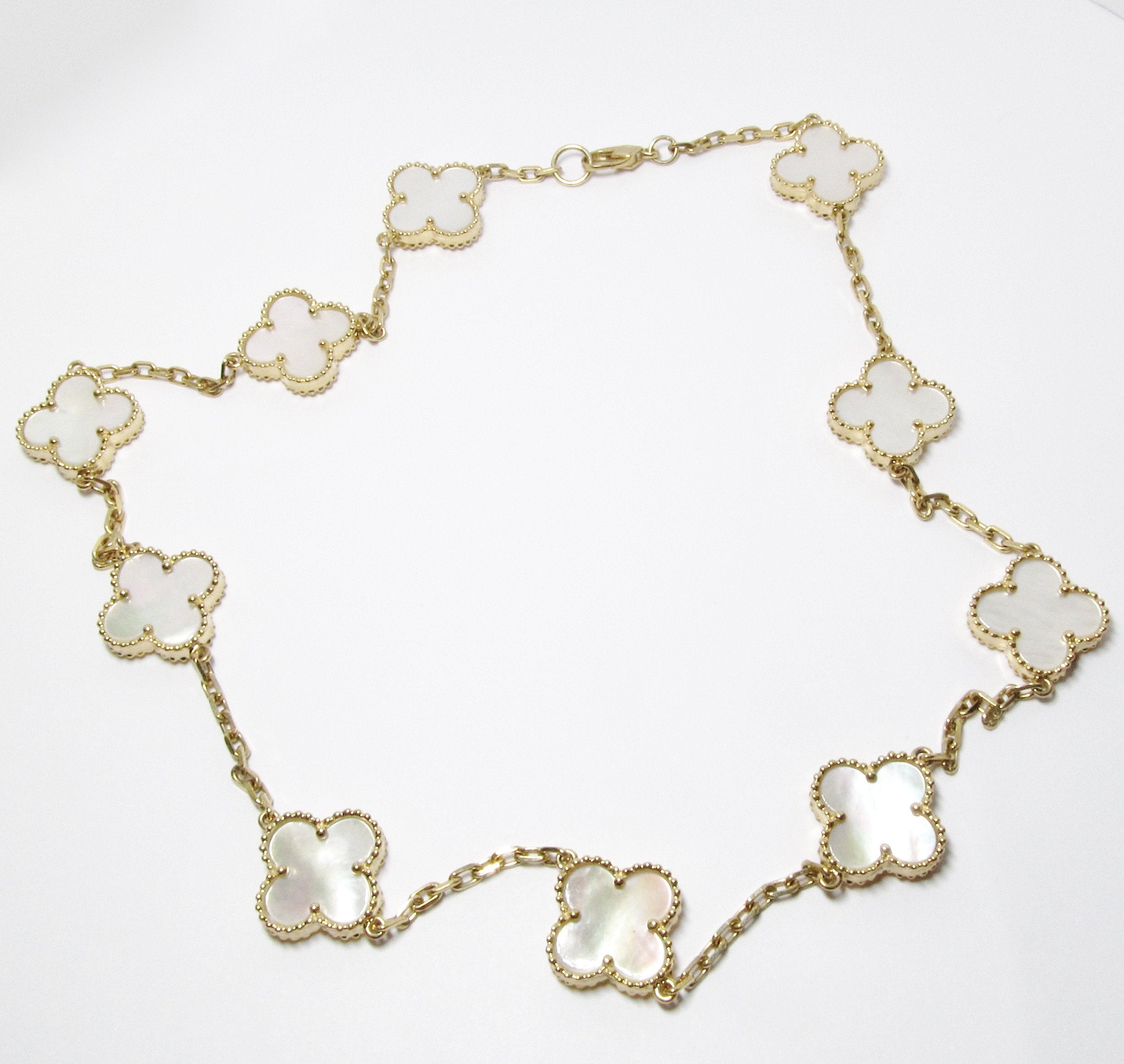 18k Yellow Gold + Mother of Pearl Necklace