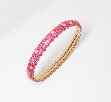 Load image into Gallery viewer, Sapphire &amp; Diamond Stretchy Bangle Bracelet (Available in Pink &amp; Blue)
