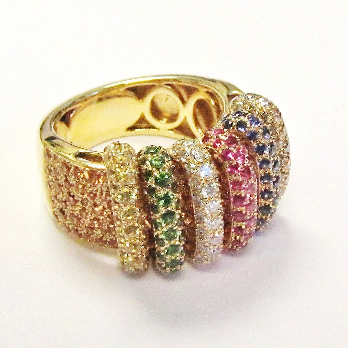 18k Rose Gold & White Gold Diamond Multi Stone Ring