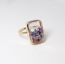 Load image into Gallery viewer, Sapphire, Ruby, and Diamond Kaleidoscope Shaker Ring
