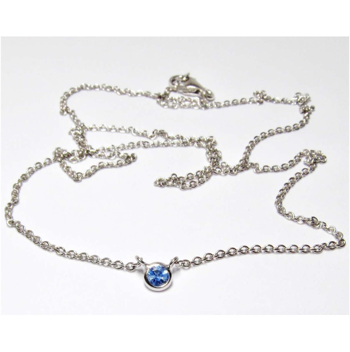 14k White Gold Sapphire Necklace