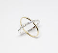 "X" Ring With Diamonds