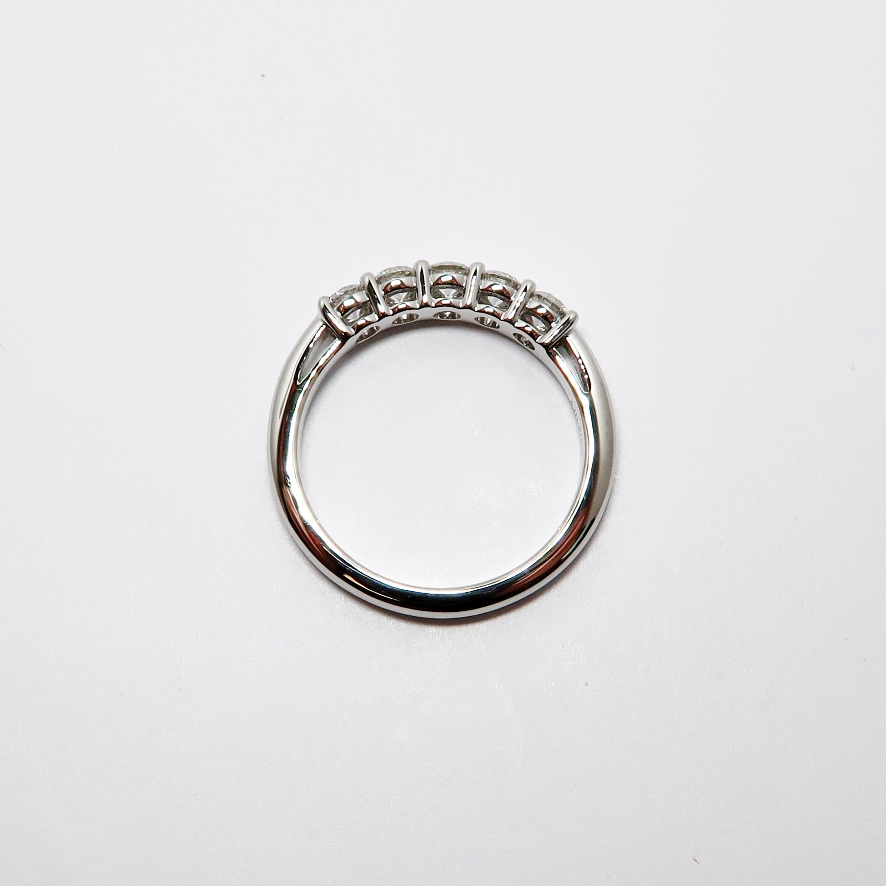 Diamond Wedding Band, Platinum, 5 Round Diamonds