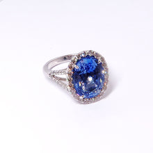 Load image into Gallery viewer, Oval Sapphire &amp; Diamond Ring
