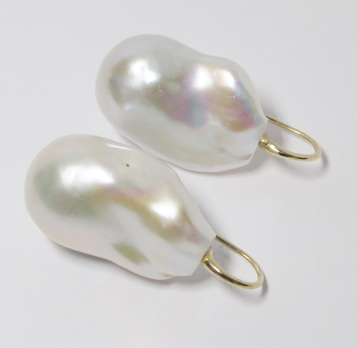 Large Baroque South China Sea Earrings