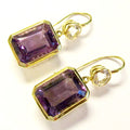 18k Yellow Gold Amethyst & White Topaz Earrings